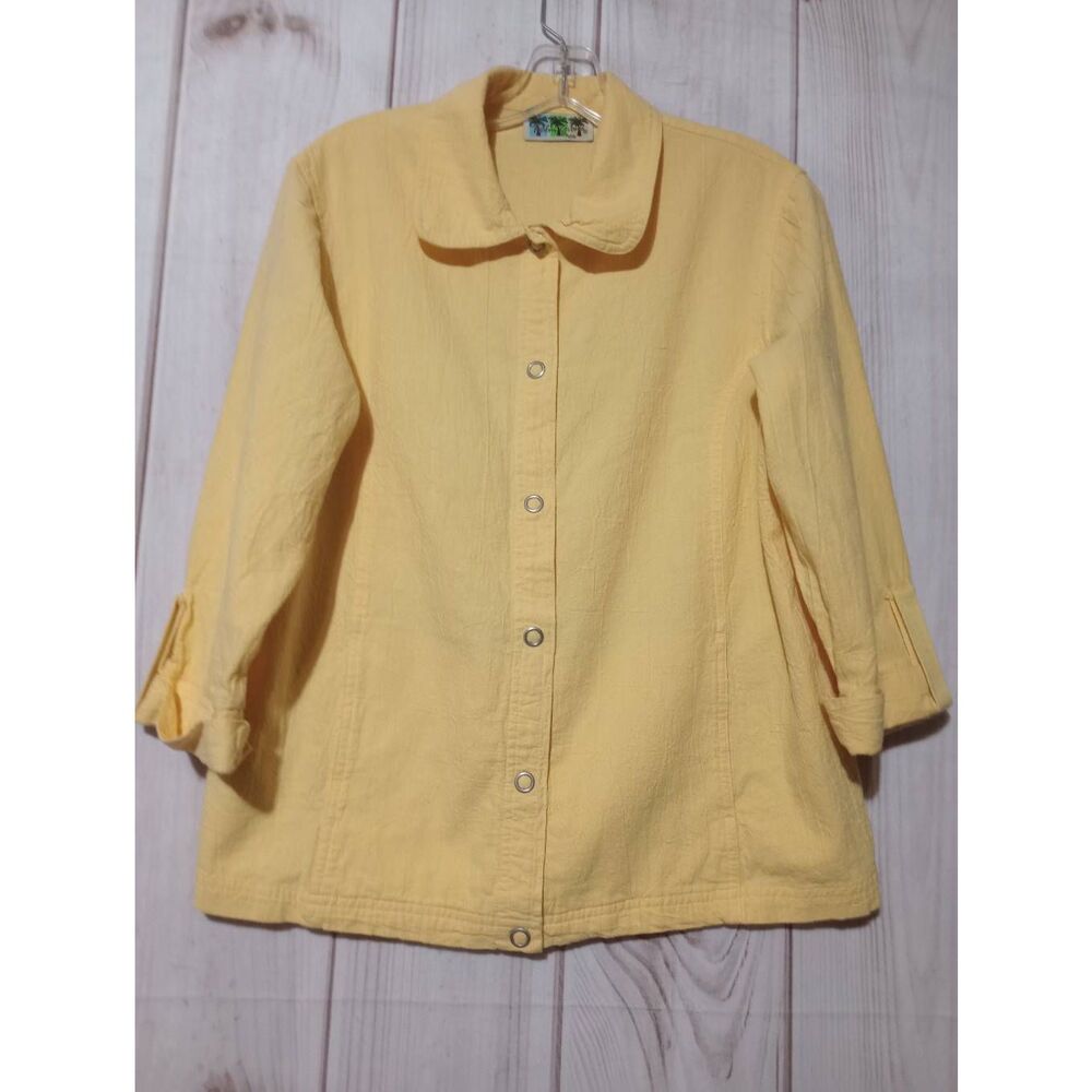 Palm‎ Grove Jacket Ladies Large Petite Yellow 3/4 Sleeve